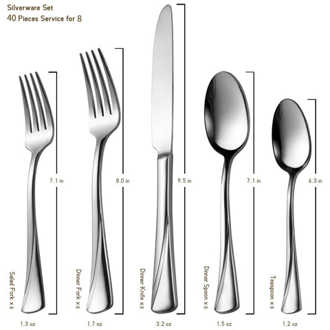 Alata Alice dinner spoon in mirror polish pairs with any dinnerware style