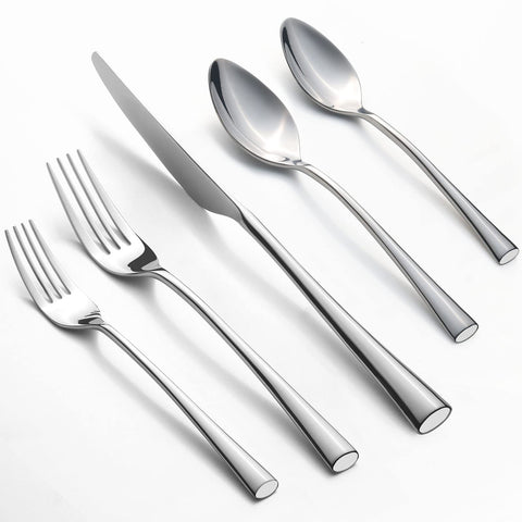 Alata Bailey 20-piece flatware set with balanced grip for everyday dining.