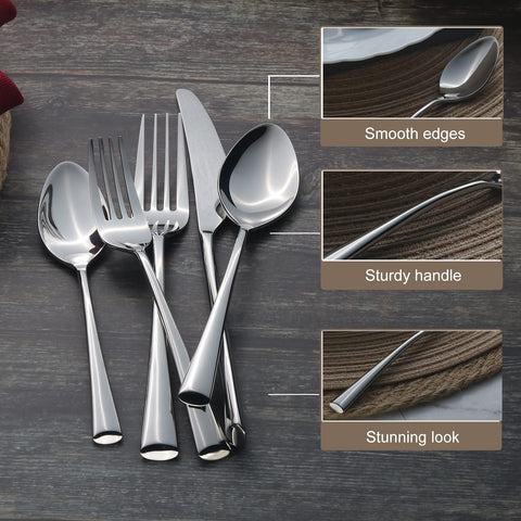 Alata Bailey dinner fork close-up, forged steel for durability and reliable cutting.