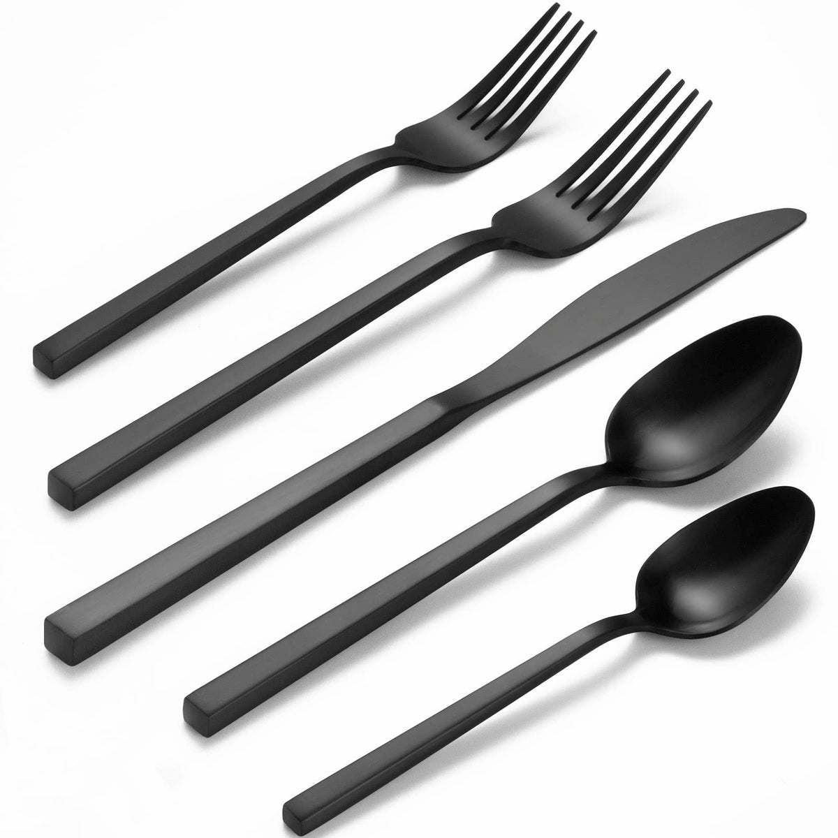 Alata Cube Black 20-piece set neatly displayed for everyday dining.