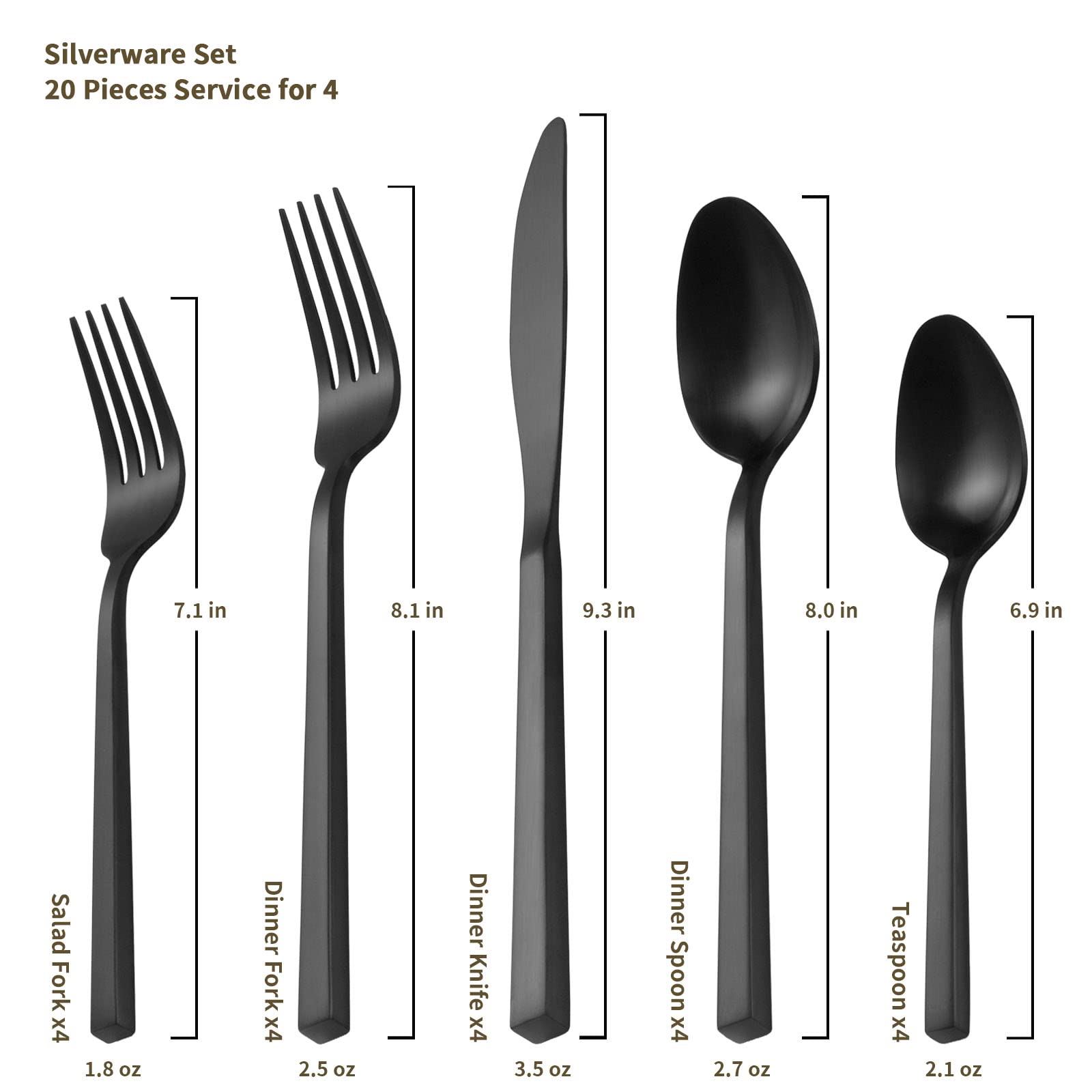 Alata Cube Black table setting for four ready for gatherings.