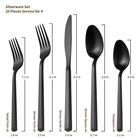 Alata Cube Black table setting for four ready for gatherings.
