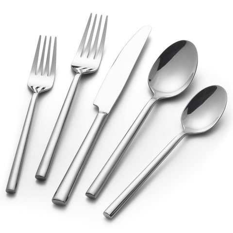 Alata Potter 40-piece flatware for eight with mirror finish, ideal for elegant daily dining.