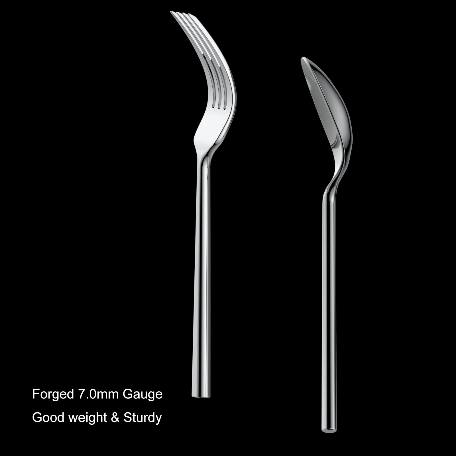 Alata Potter dinner fork in forged stainless steel for reliable dining.