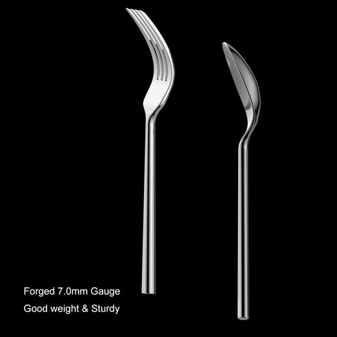 Alata Potter dinner fork in forged stainless steel for reliable dining.