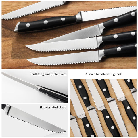 Alata serrated-edge knife for clean, precise cuts of grilled meat