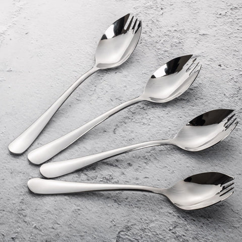 Alata Sporks with 7.4-inch handles provide balanced comfort.