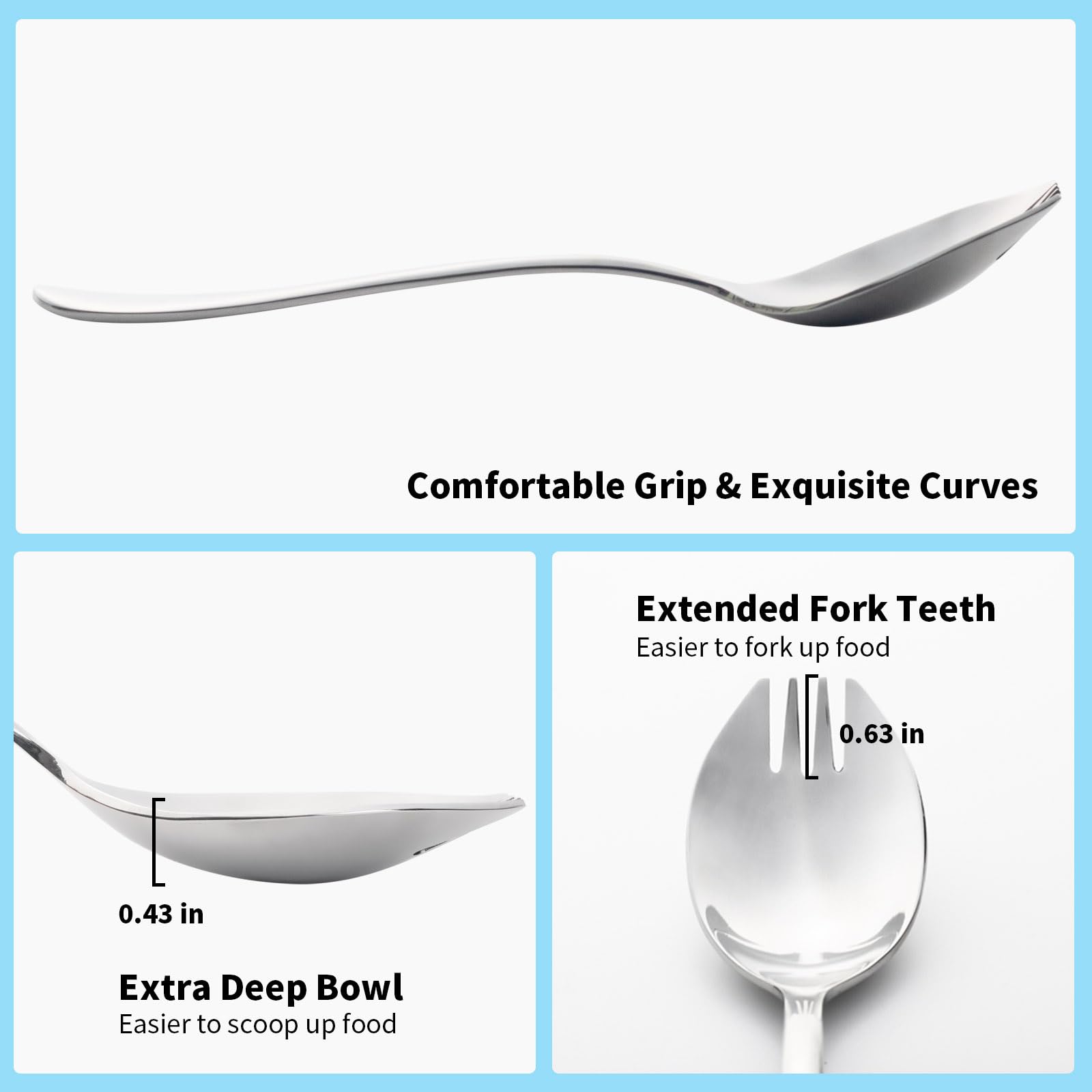 Alata sporks lightweight yet sturdy, ideal for kids and seniors.
