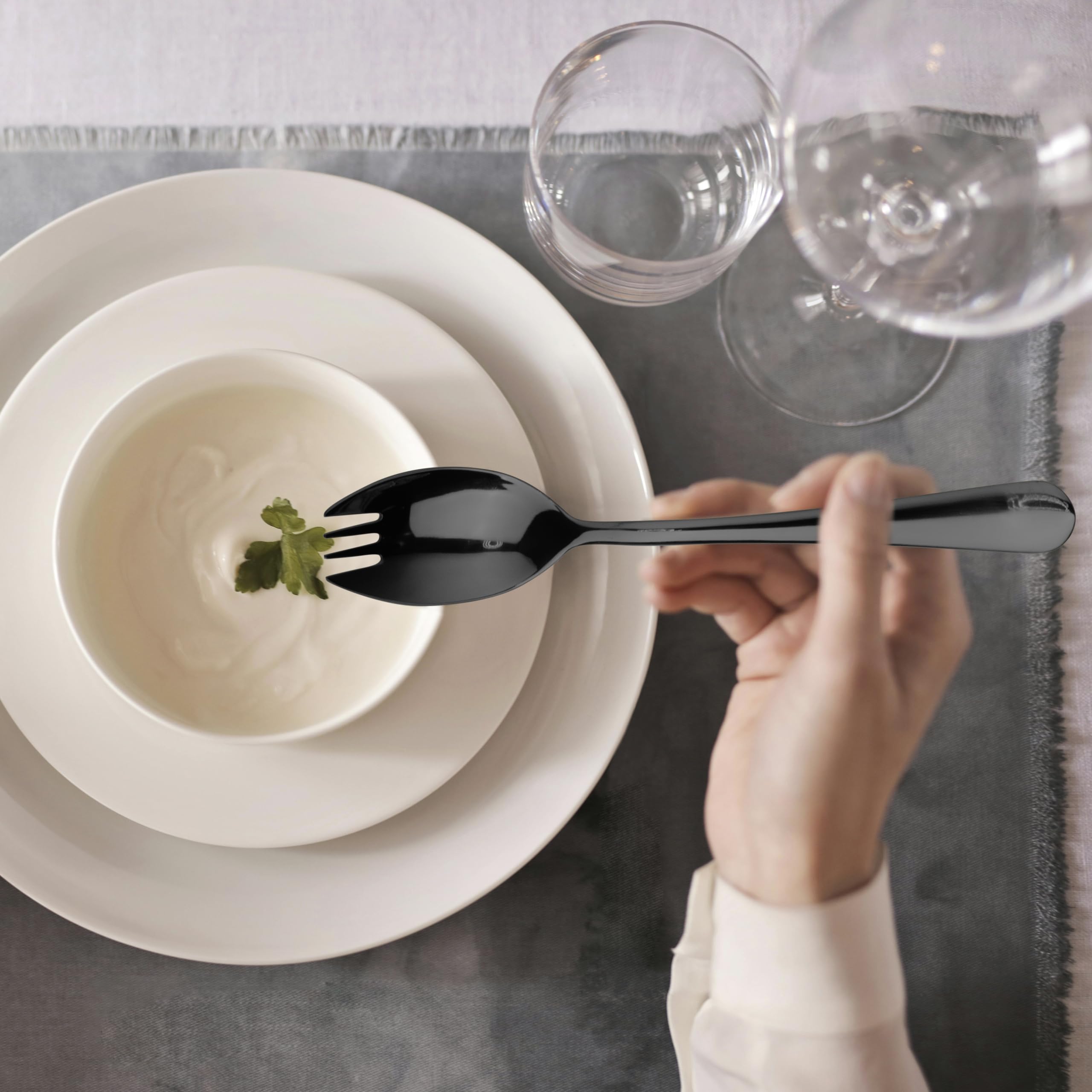 Alata sporks dishwasher-safe stainless steel for easy cleanup.