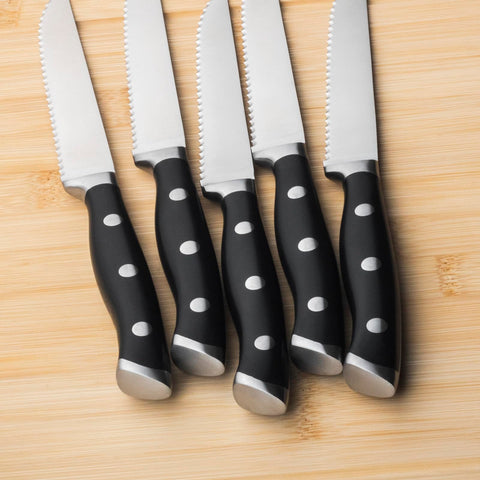 Alata steak knives with full-tang construction for balance