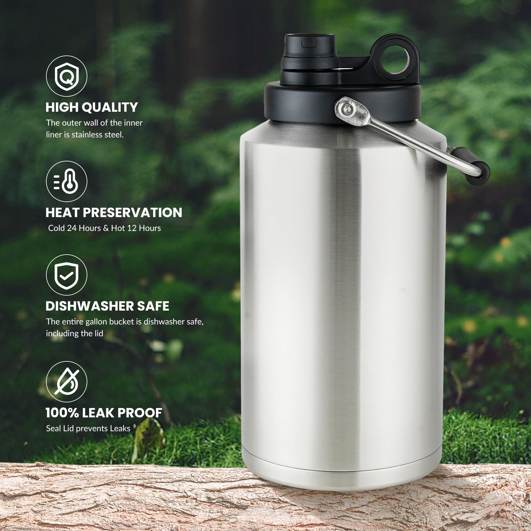 Alathote insulated bottle keeps drinks cold for outdoor adventures.