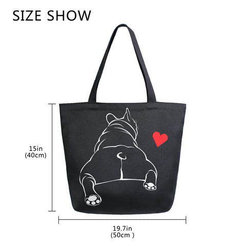 ALAZA bulldog print design tote, eye-catching accessory for errands and outings