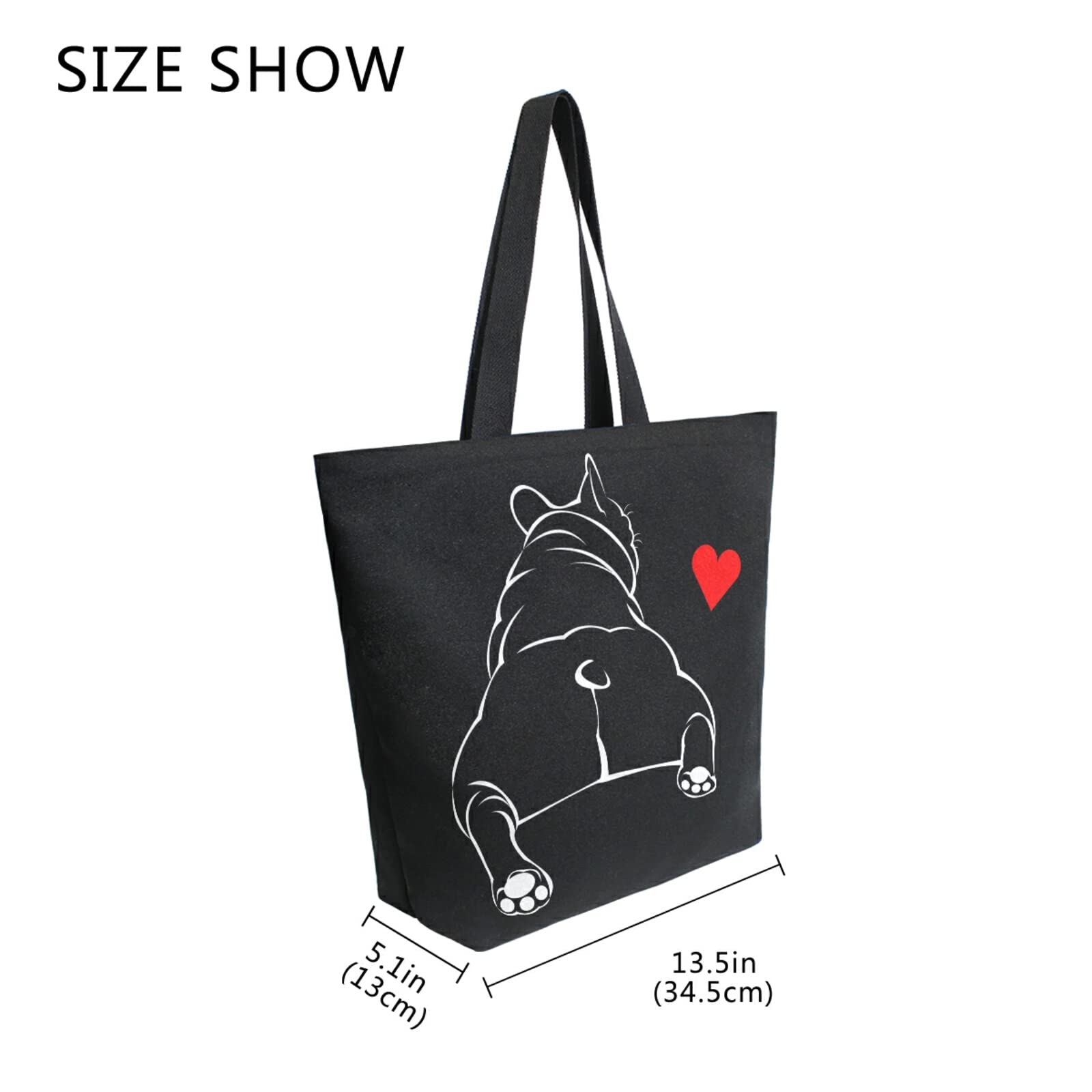 ALAZA tote interior pocket close-up, small zip pocket keeps items organized
