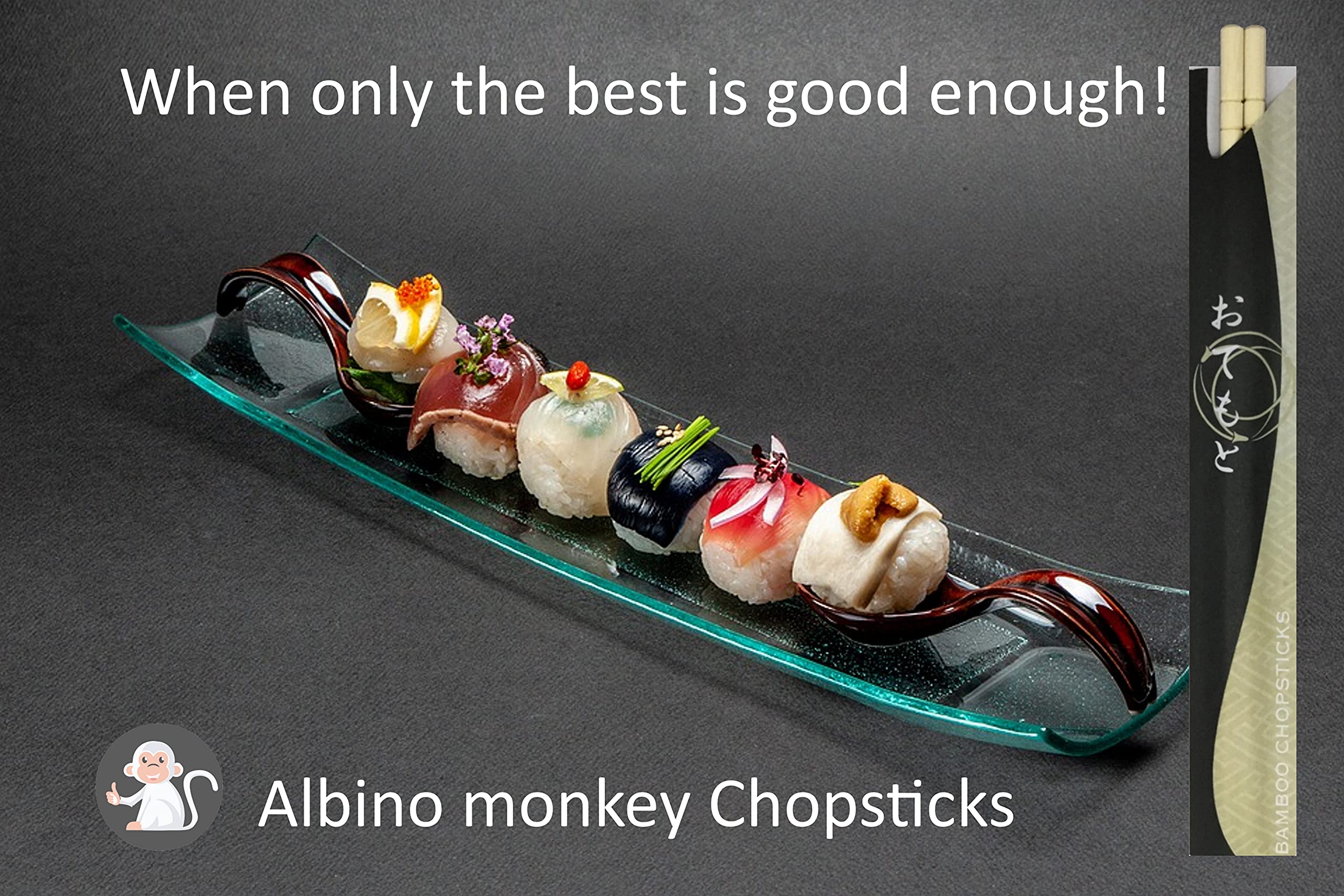Albino Monkey disposable chopsticks come in a 100-pair bundle for easy dining.