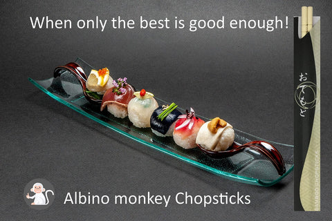 Albino Monkey disposable chopsticks come in a 100-pair bundle for easy dining.