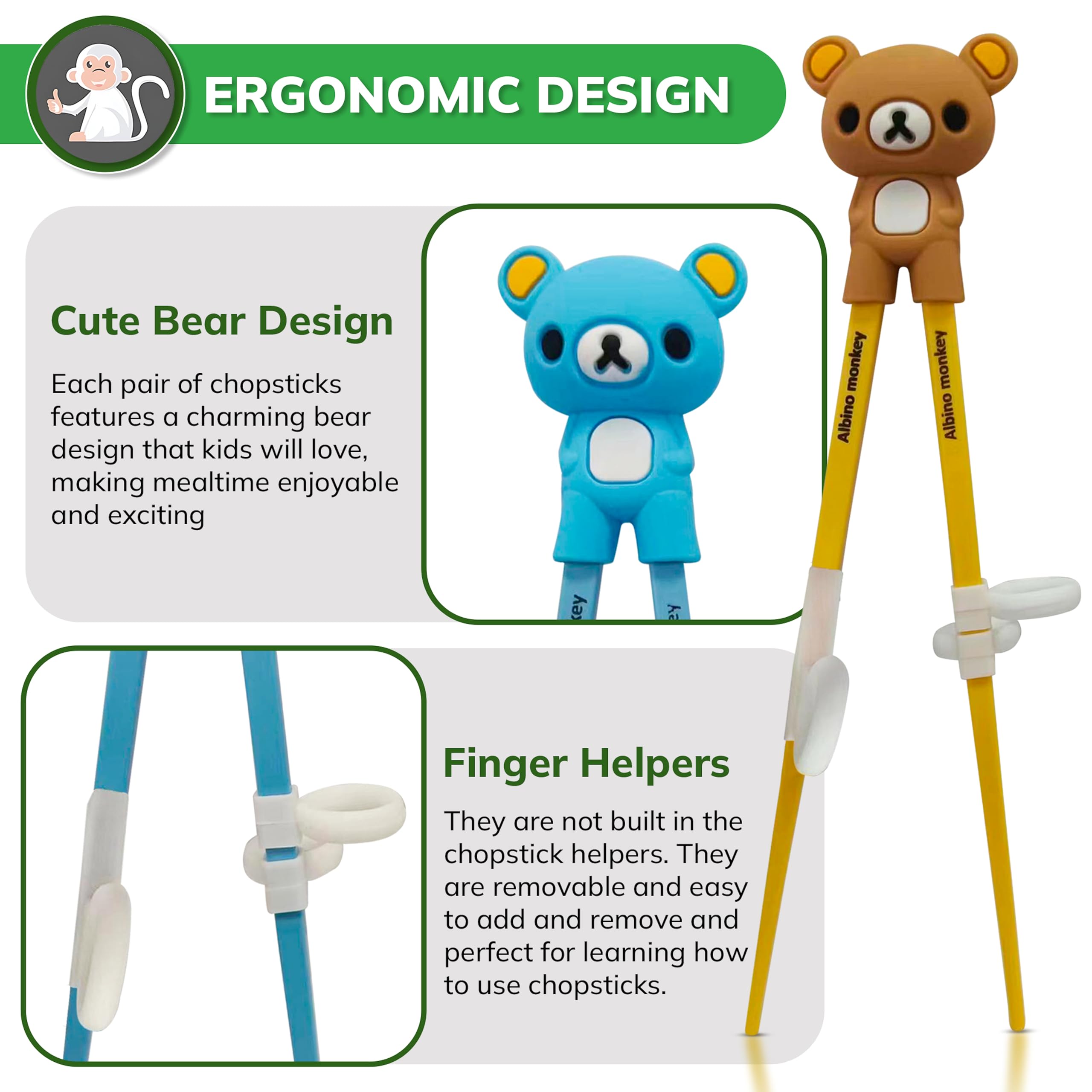 Compact training chopsticks help kids develop proper technique gradually.