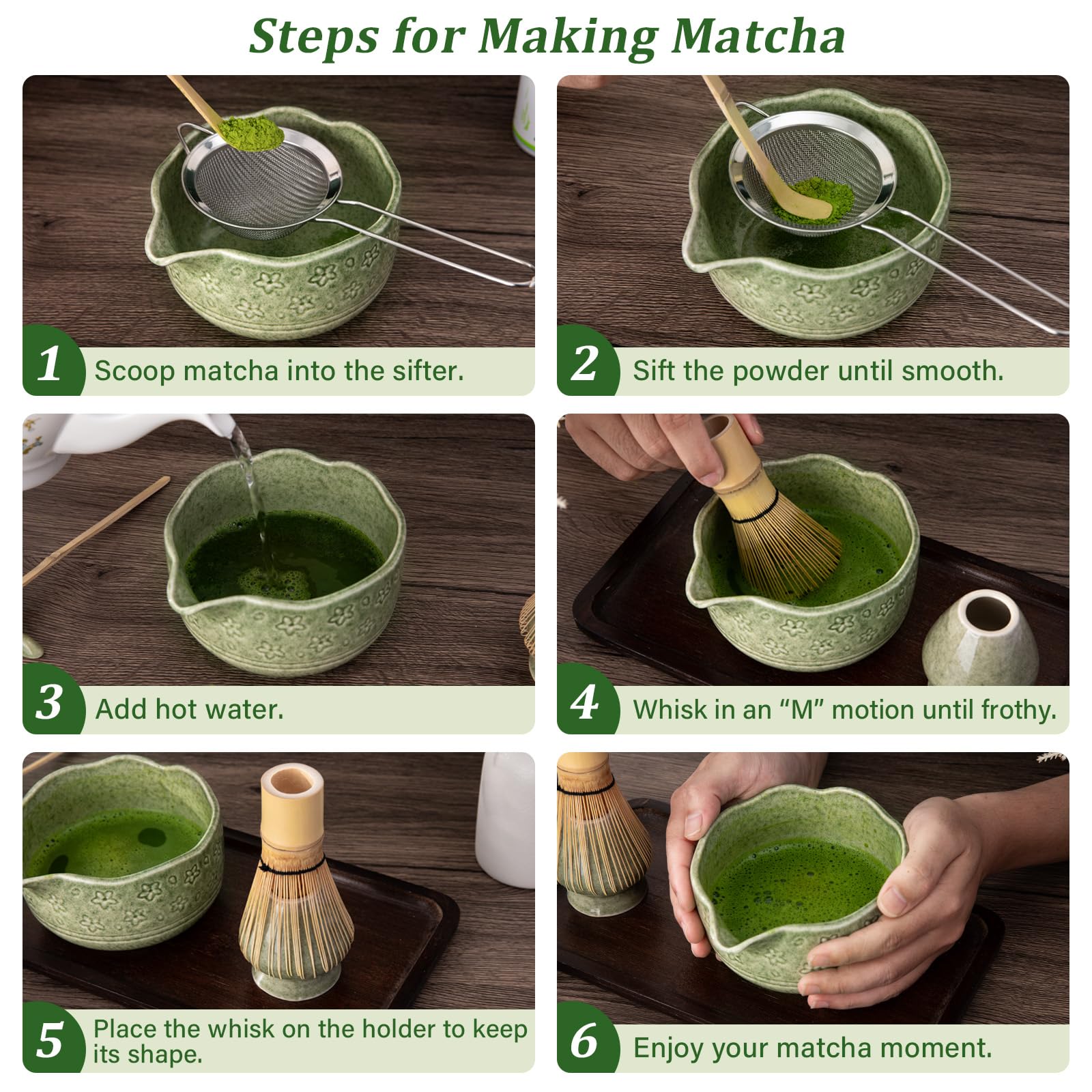ALBISS 7-piece kit supports traditional and modern matcha rituals at home.