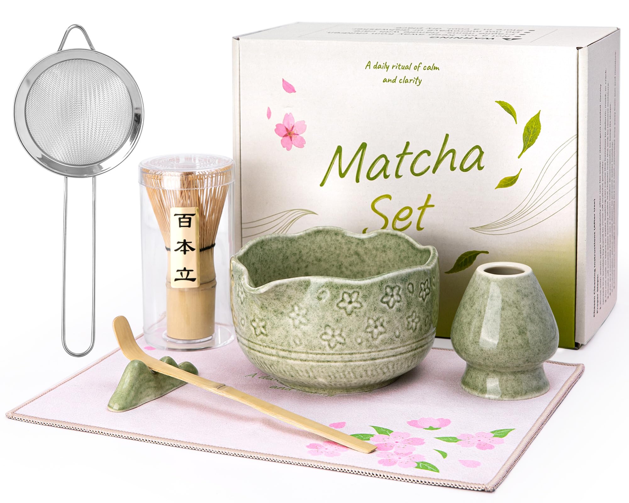 ALBISS spout bowl 18oz for creamy matcha and easy pouring.