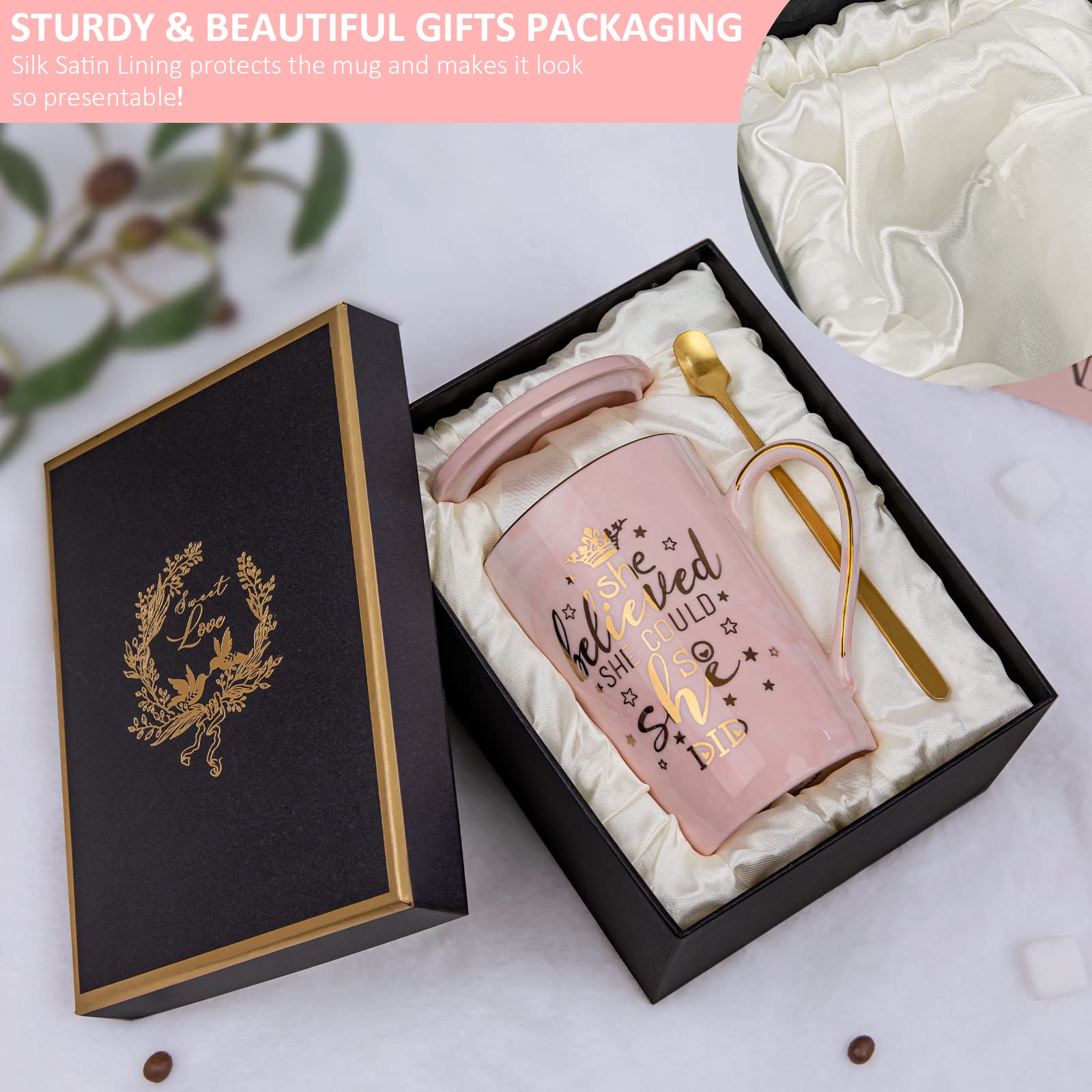 ALBISS Pink gold design enhances any desk or kitchen space.