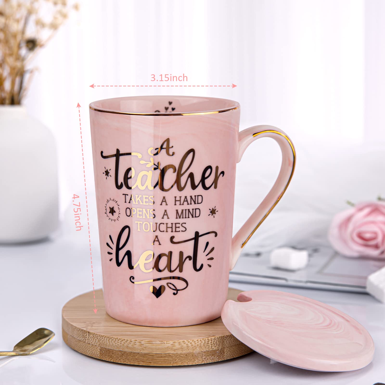 ALBISS pink-marble mug with gold foil, perfect desk companion and gift.
