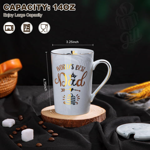 ALBISS mug with gold print detail highlighting premium finish.