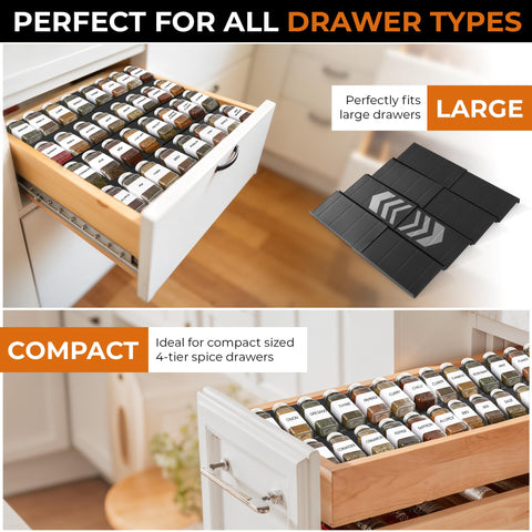 ALCOVA Spice Drawer Organizer uses durable materials for daily kitchen life.