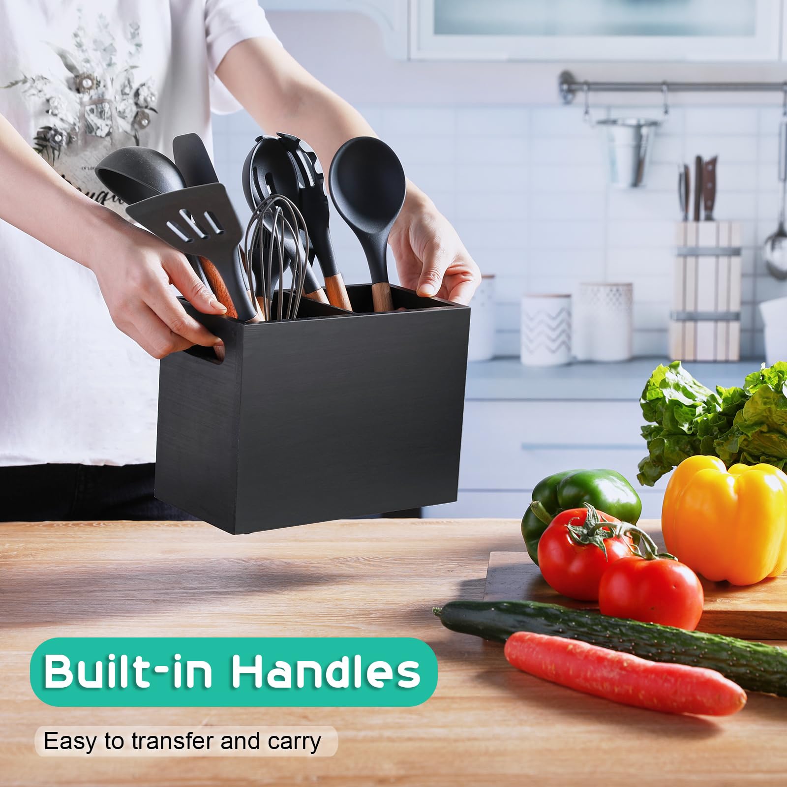 ALELION anti-slip base design stabilizing the utensil holder