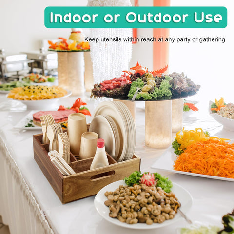 ALELION buffet style organizer keeps utensils neatly arranged after events