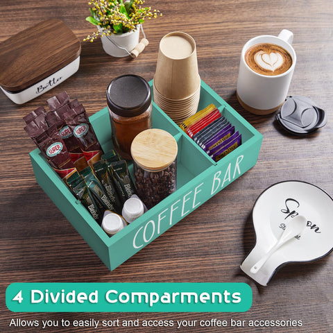 ALELION durable solid wood coffee station storage box provides long-lasting organization.