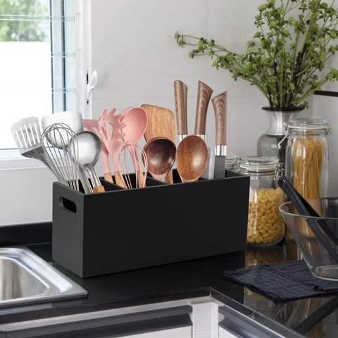 ALELION 4-compartment caddy on counter, anti-slip base reduces slips while cooking