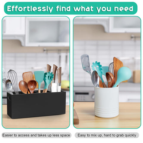 ALELION deep compartments fit spatulas, tongs, and whisks neatly