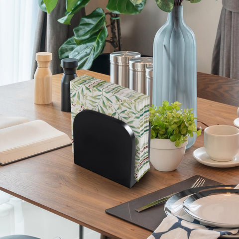 Alelion outdoor picnic napkin holder stays ready on a patio table.