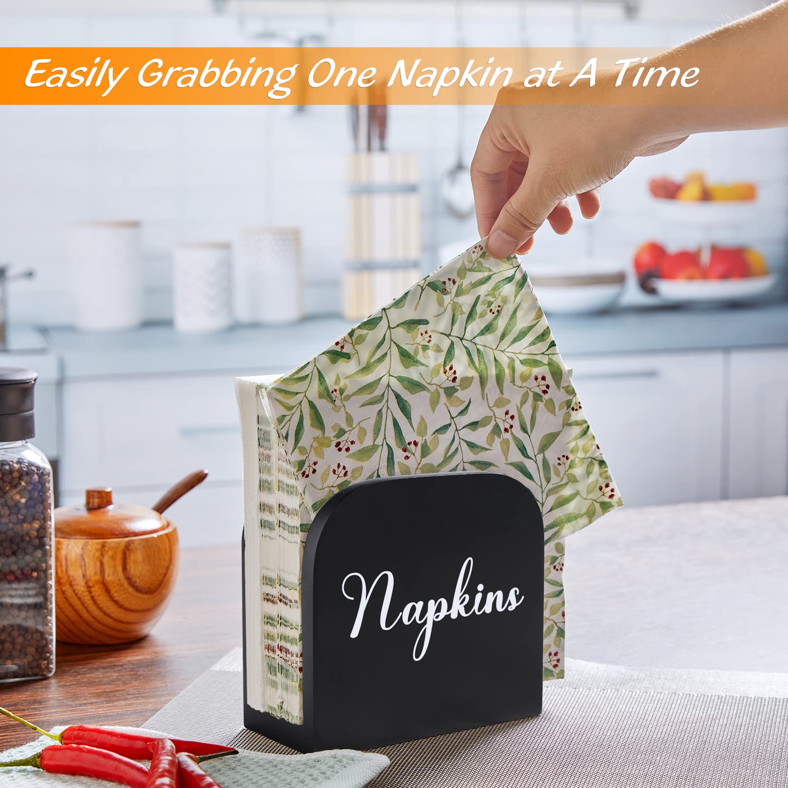 ALELION rustic black napkin holder decorates kitchen and dining spaces