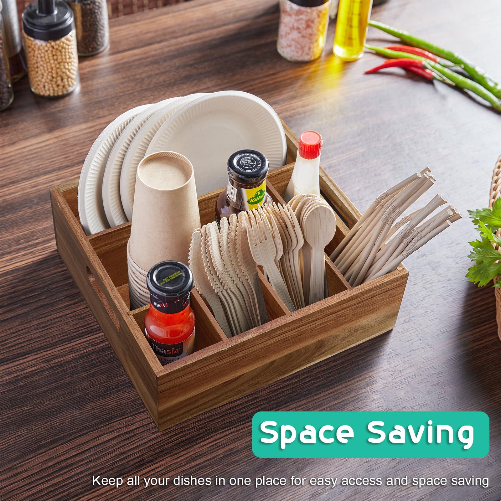 ALELION party display with plates and utensils for easy serving