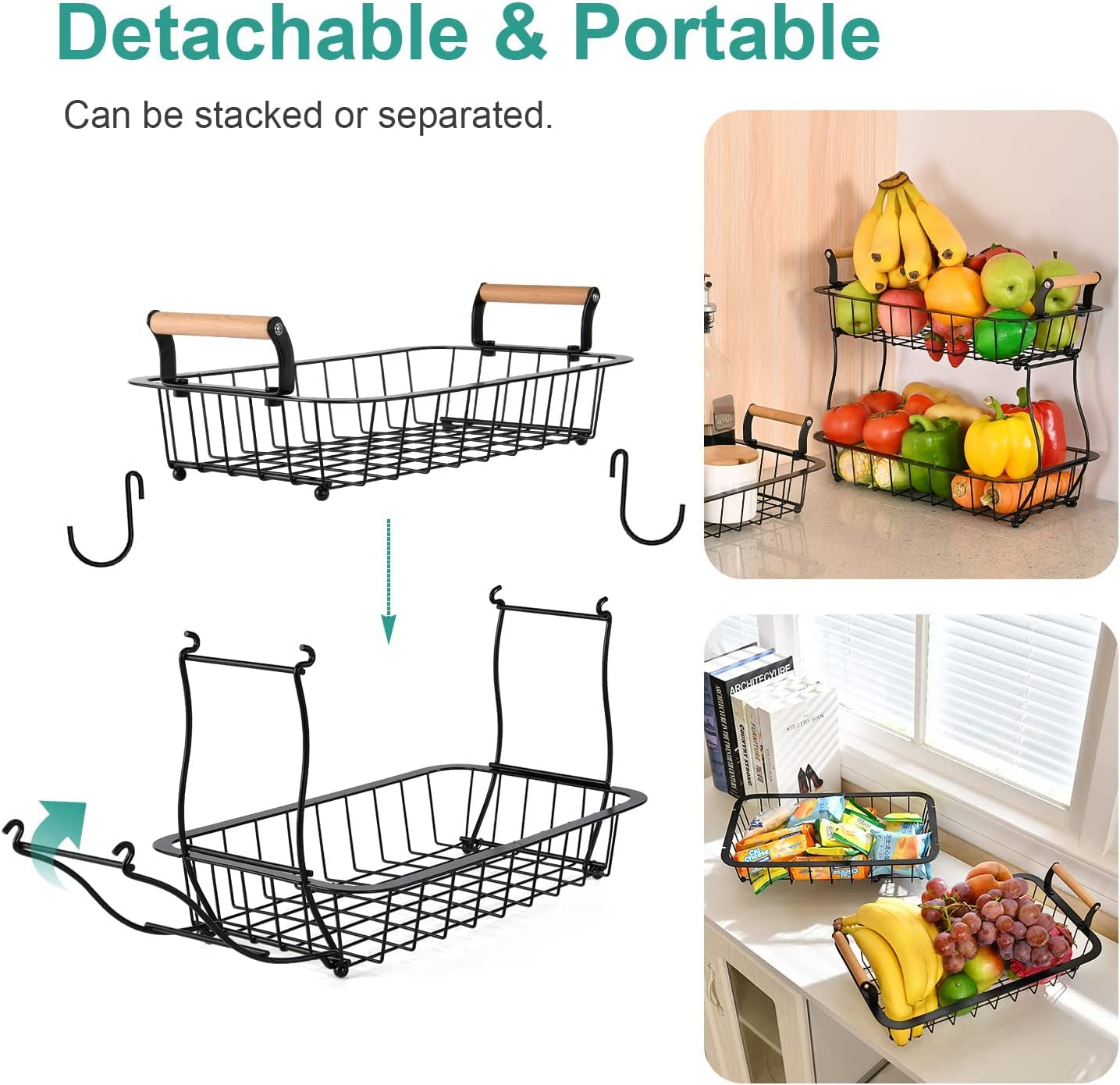 Alebew banana hangers help separate fruit to prevent bruising and extend freshness.