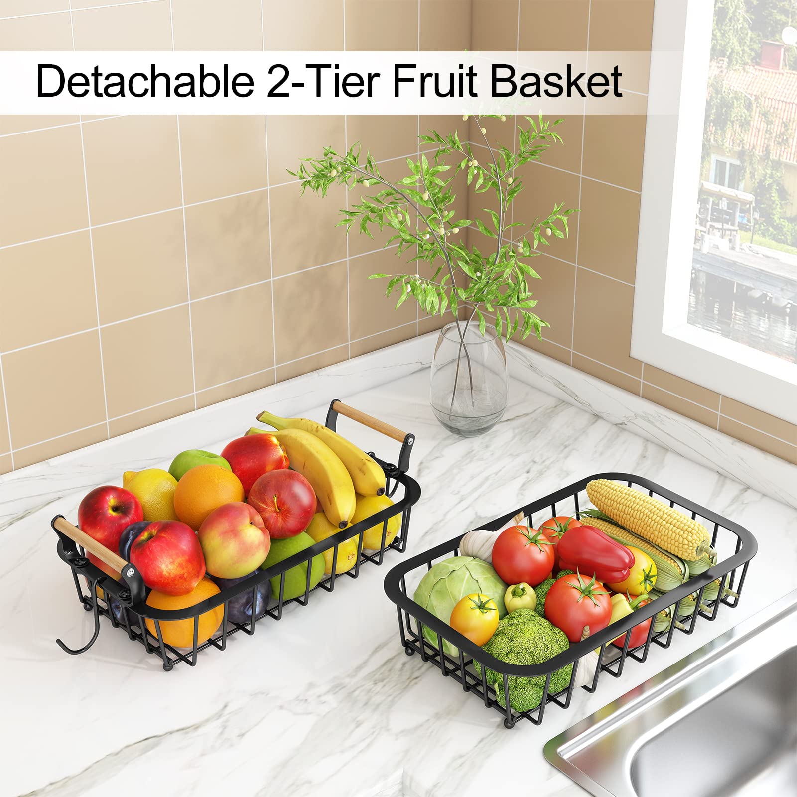 Alebew stylish black finish doubles as decor while maximizing storage space.
