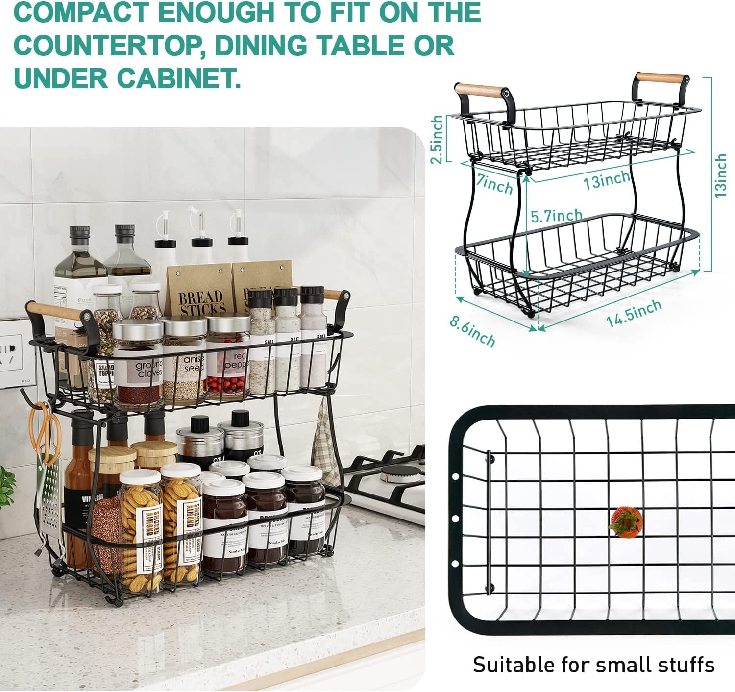 Alebew includes handles for effortless repositioning around the kitchen.