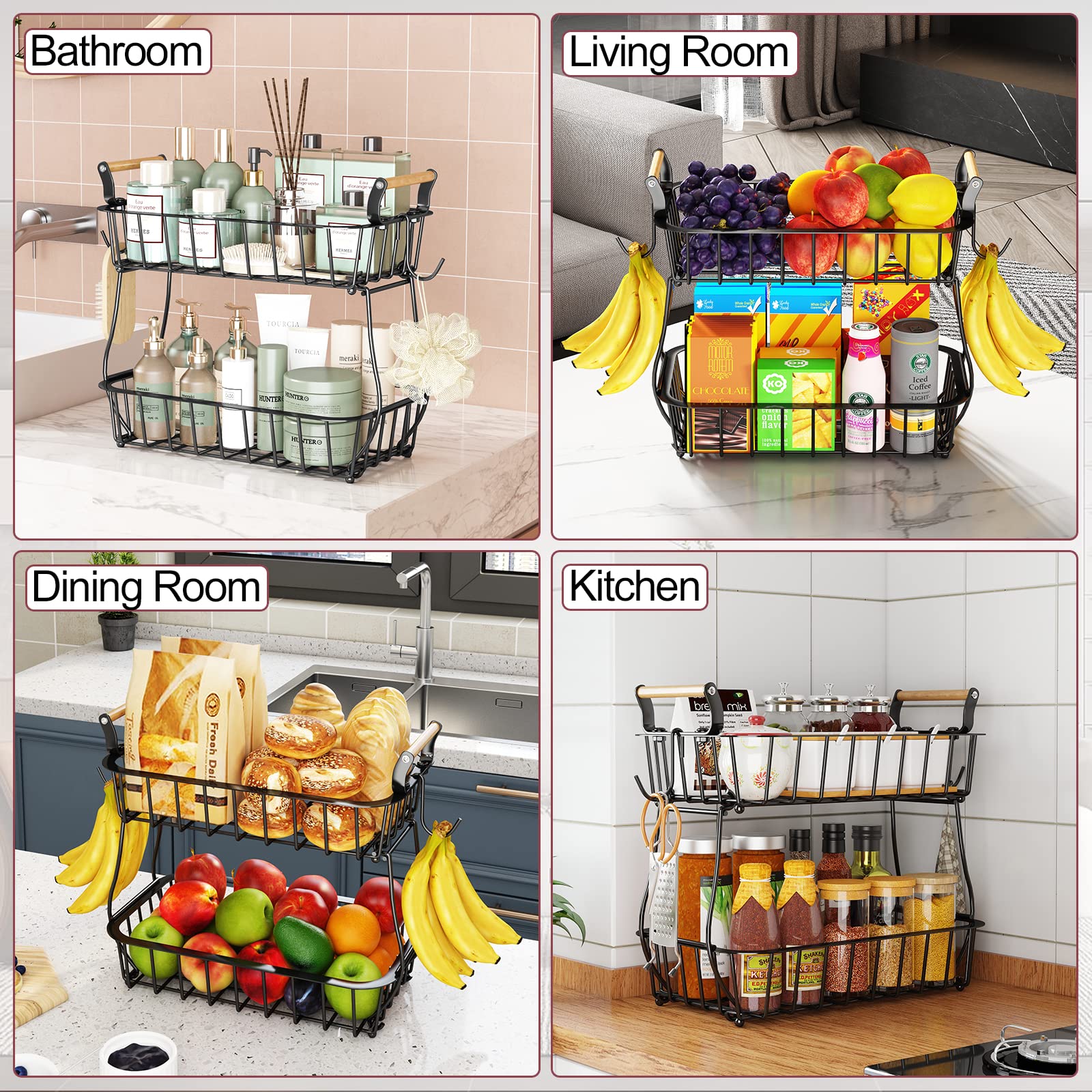 Alebew easy-to-assemble rack fits neatly on counters for clutter-free surfaces.