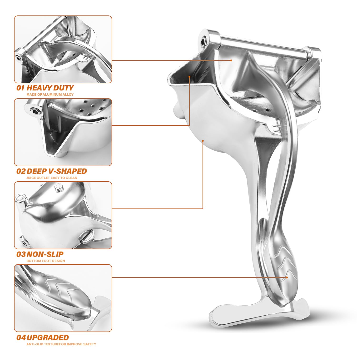 ALEEHAI citrus juicer aluminium alloy body for durable performance.