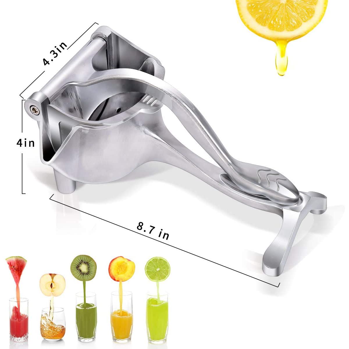 ALEEHAI ergonomic handle and non-slip base for steady juicing.