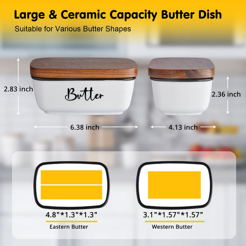 ALELION butter dish lid acacia wood protects butter from dust and spills.