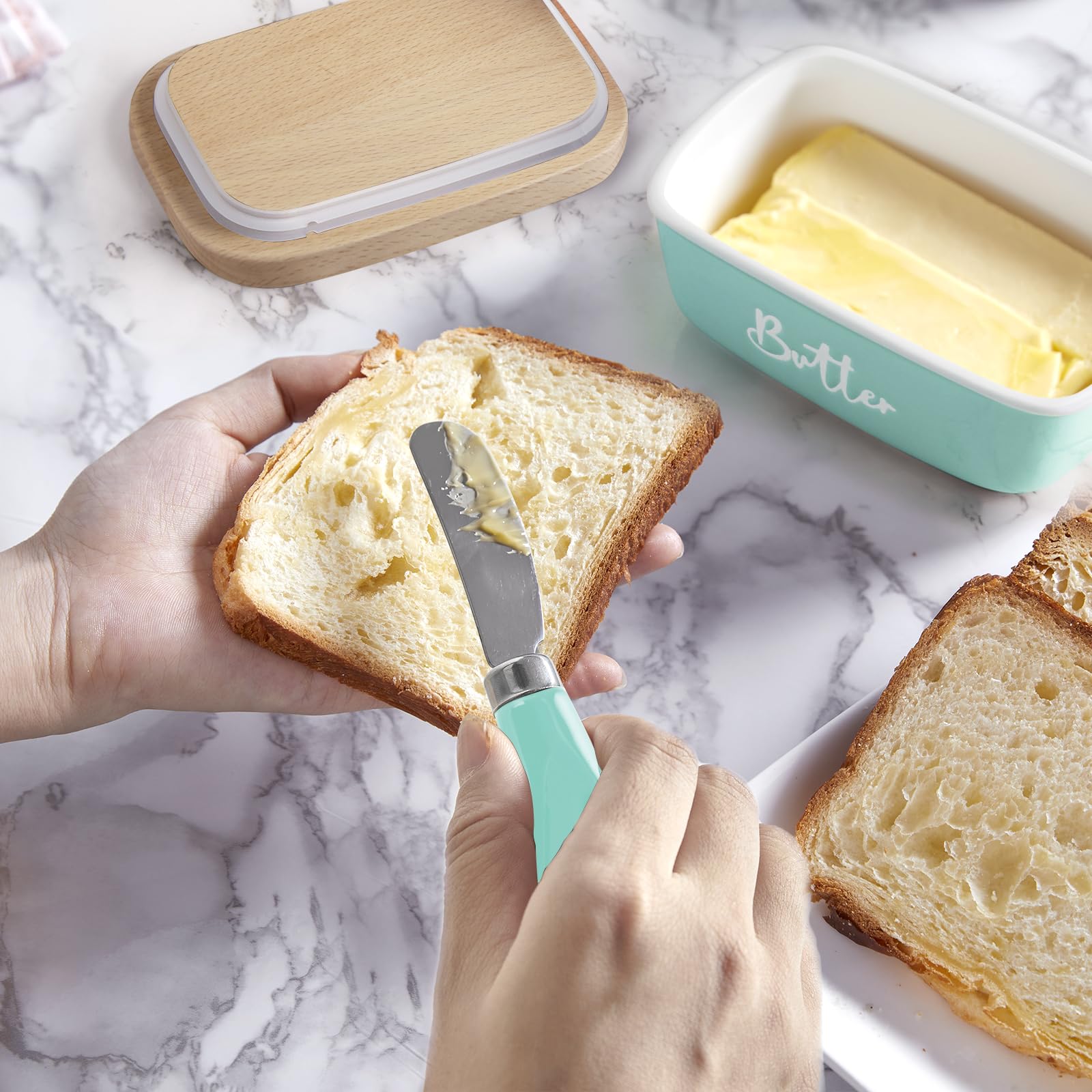 ALELION porcelain bowl and stainless knife are dishwasher safe.