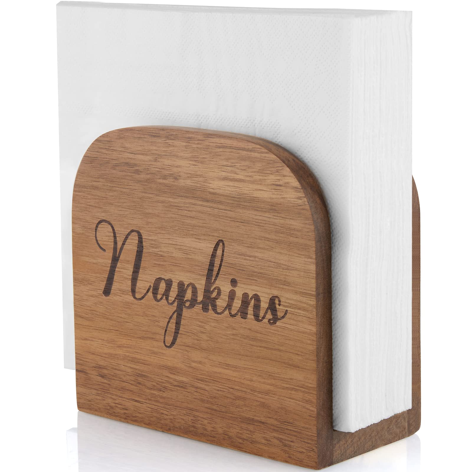 ALELION napkin holder in acacia wood with natural grain for table decor