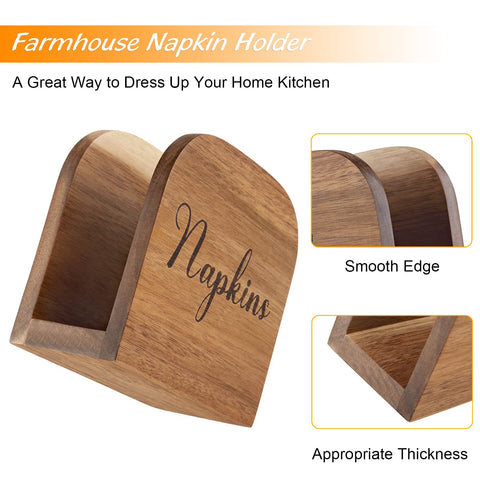 ALELION lid-pattern napkin holder highlights unique acacia wood design