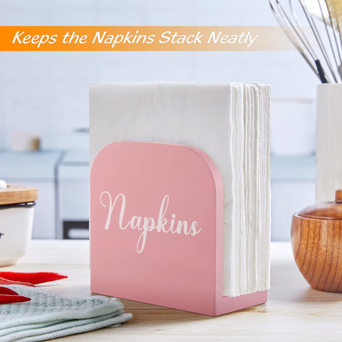 ALELION wooden napkin holder close-up highlights natural texture.