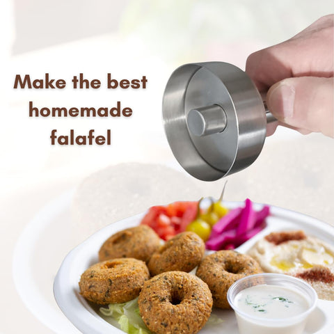 Aleppo Cuisine brushed finish falafel tool enhances kitchen presentation