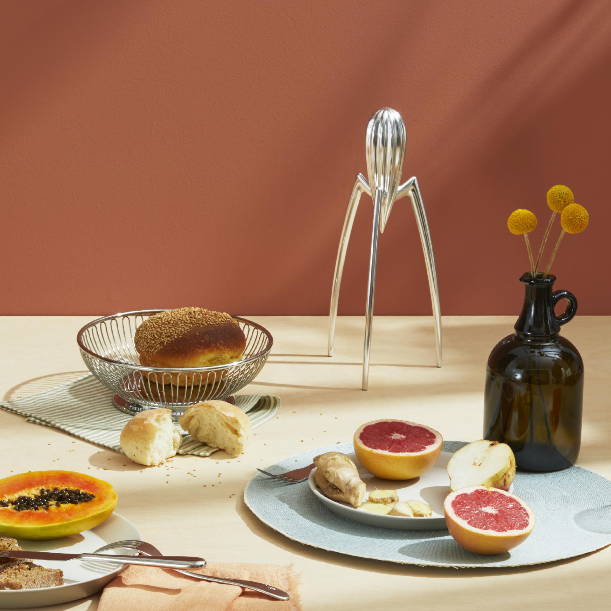 Alessi PSJS Juicy Salif full length profile as a sculptural kitchen centerpiece