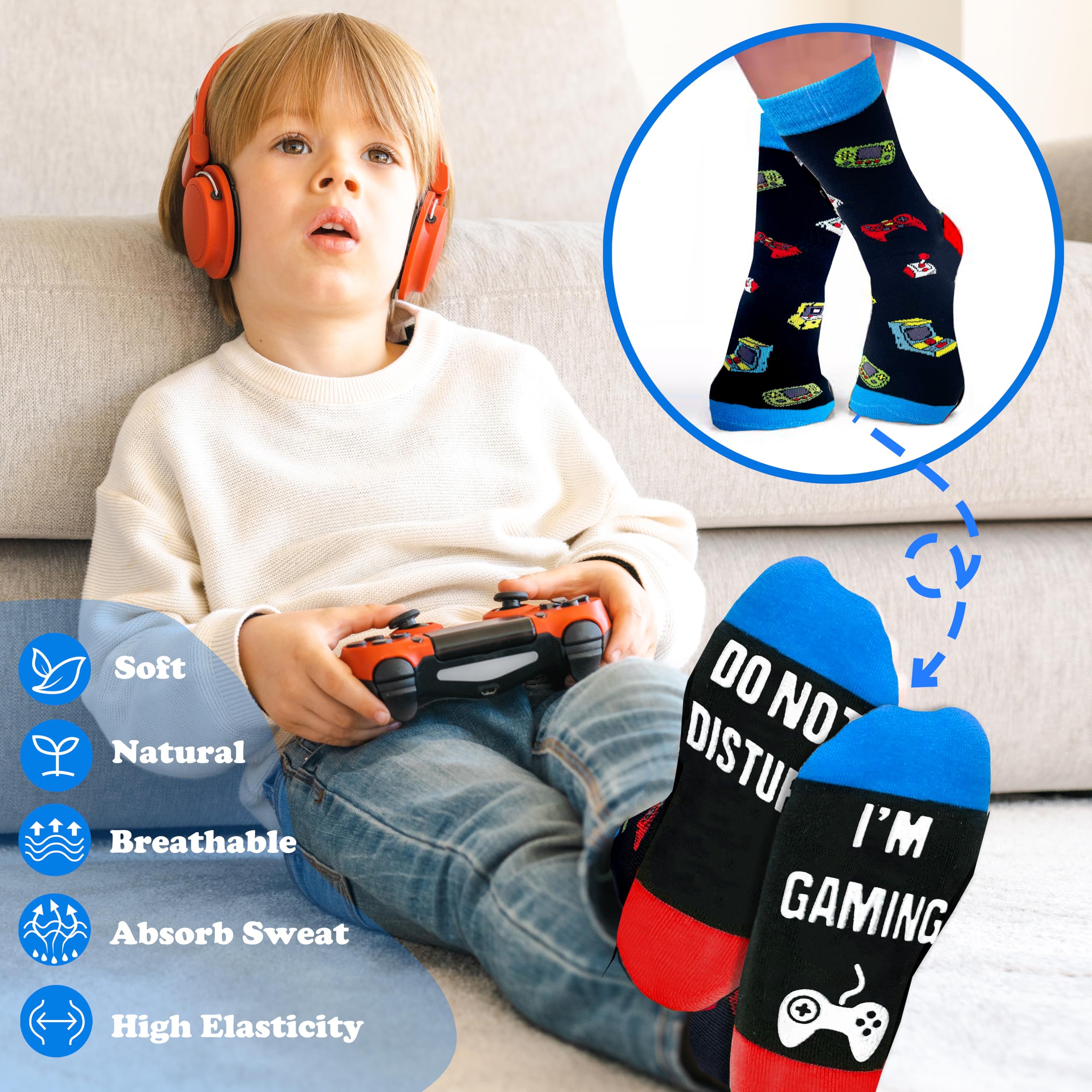 Aleture gamer socks with playful graphics, cozy fit for everyday wear