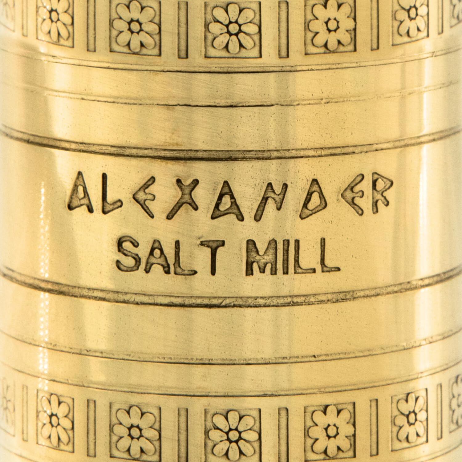 Alexander Home Greek Salt Mill solid metal body for durable use.