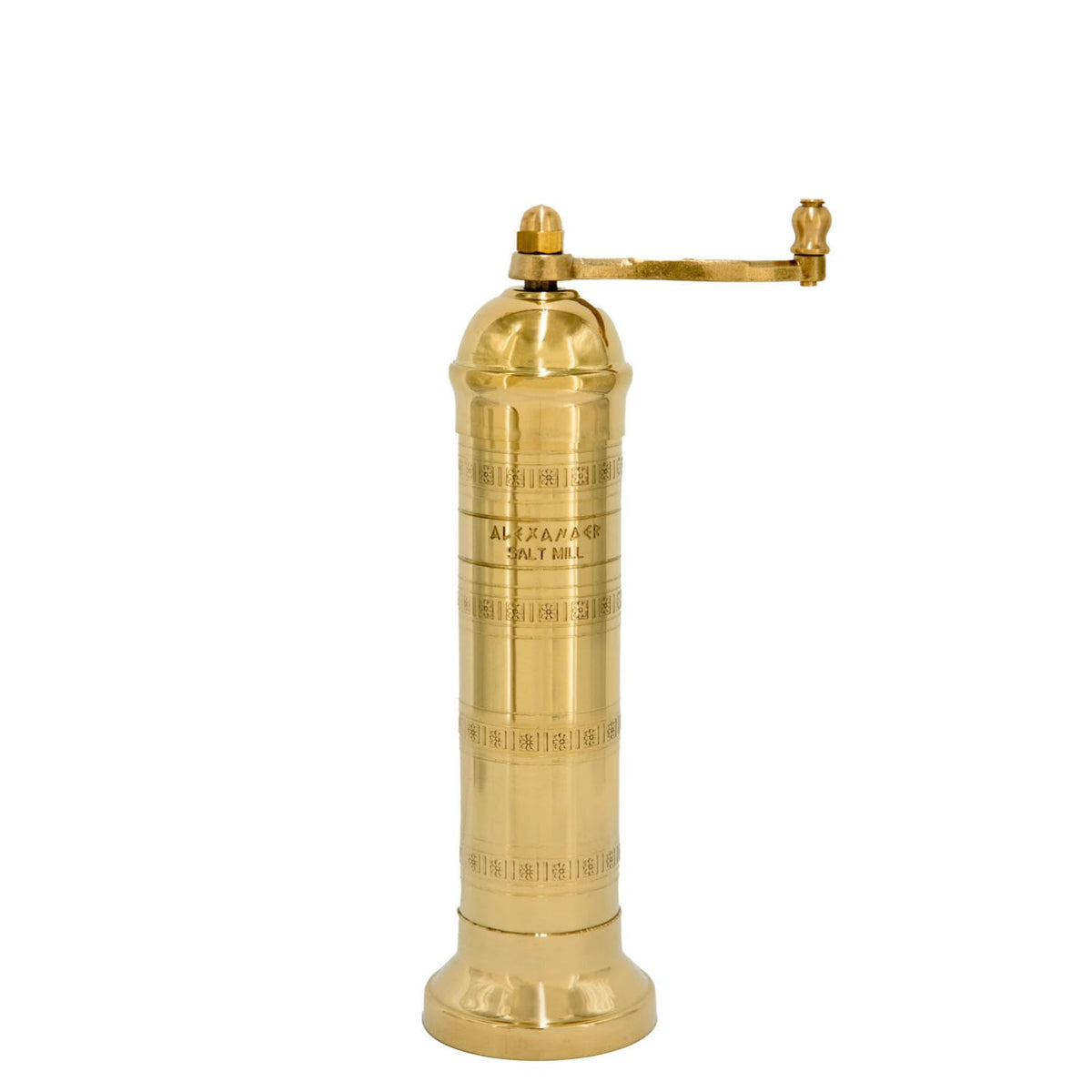 Alexander Home Greek Salt Mill brass exterior for stylish seasoning.